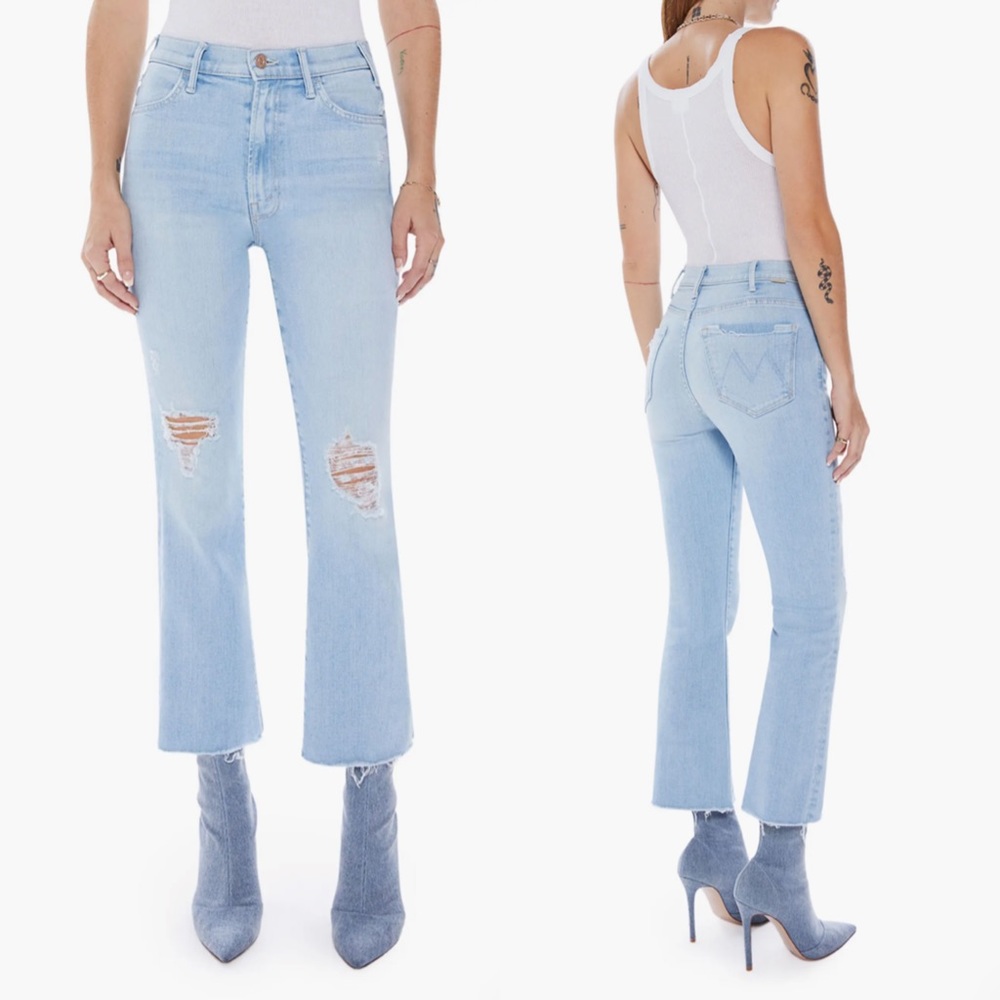 MOTHER The Hustler High Waist Ankle Fray Jeans